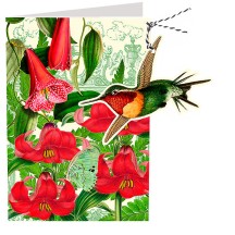 Hummingbird in Garden Springtime Card ~ England